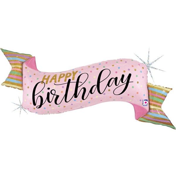 Betallic Folienballon Pastel Birthday Banner 114cm/45"