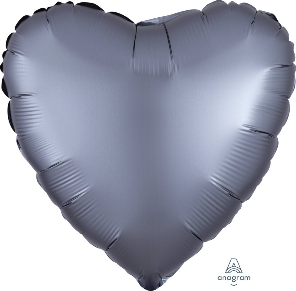 Anagram Folienballon Herz Satin Luxe Graphite 45cm 18 HanseGas