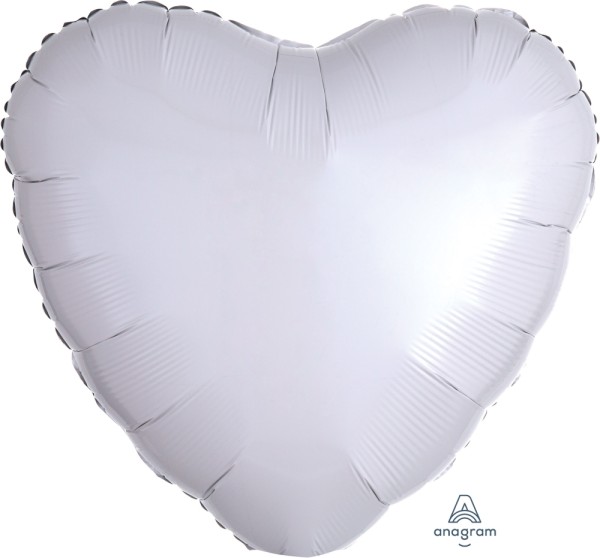 Anagram Folienballon Herz Metallic White 70cm/28"